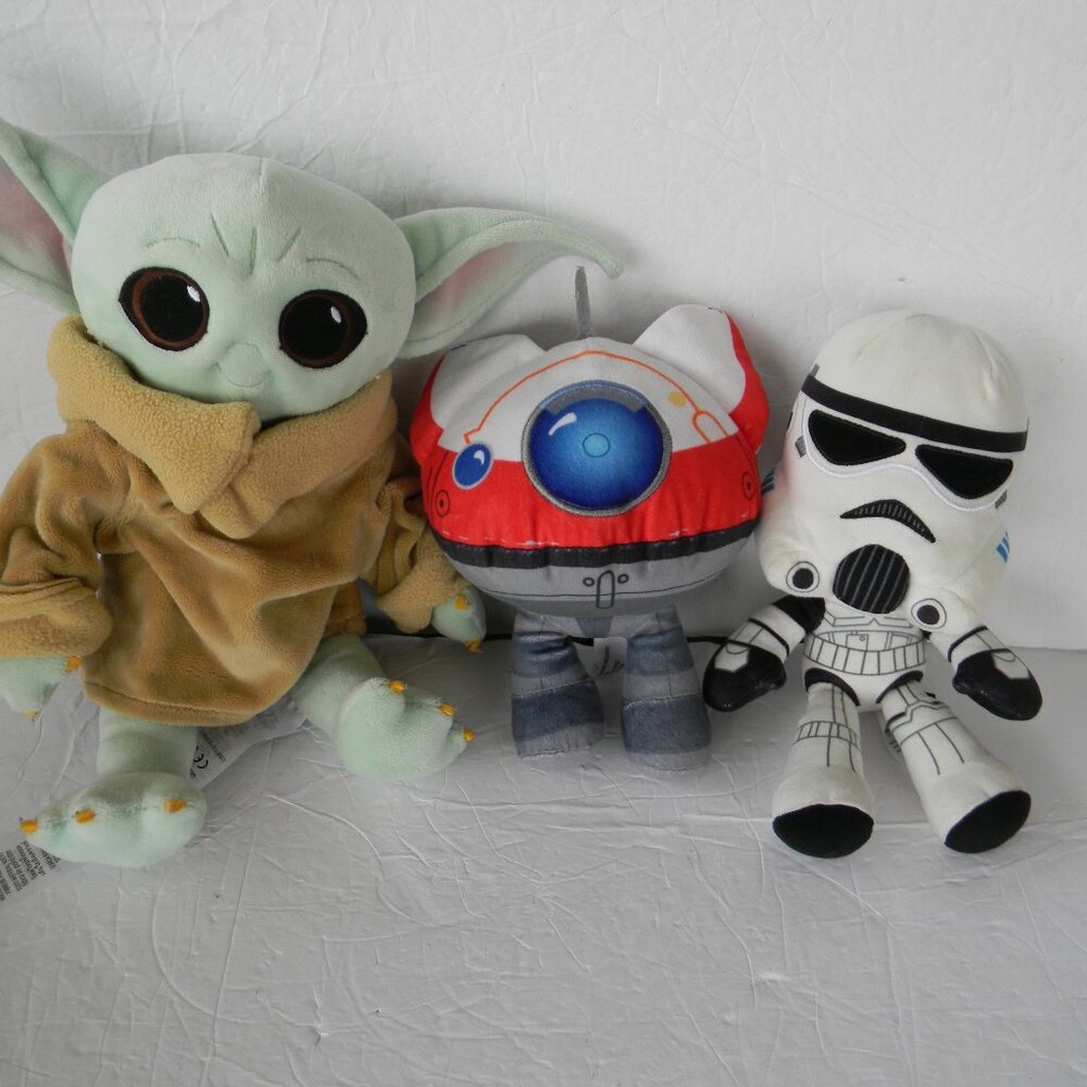 Star Wars Plush Lot Set Of 3 Stormtrooper GROGU LOLA DROID